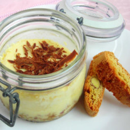 Limoncello Ricotta Cheesecake-in-a-jar with Hazelnut Choccolate Splinter To
