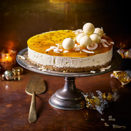 Lindor white chocolate and passion fruit cheesecake