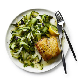 Lingcod with Herbed Cucumbers