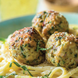 Linguine al Limone with Grilled Chia-Chicken Meatballs