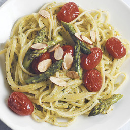Linguine with Roasted Asparagus and Almond Pesto