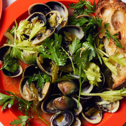 Littleneck Clams With Celery and Toasted Garlic