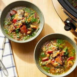 Load-&-Go Slow-Cooker Soup with Mushrooms & Kielbasa