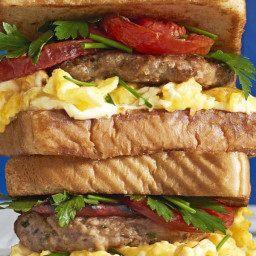 Loaded Breakfast Sandwiches with Fennel Herb Sausage Patties
