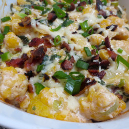 Loaded Cauliflower Casserole With Swiss Chard and Bacon