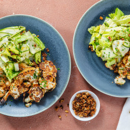 Loaded Cauliflower Steaks with Coconut Bacon & Chives