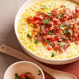 Loaded Creamed Corn with Tomato and Bacon