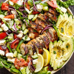 Loaded Greek Chicken Avocado Salad