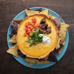 Loaded Queso In A Tortilla Bowl Recipe by Tasty