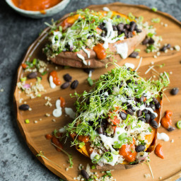Loaded Sweet Potatoes with Quinoa Tabbouleh