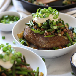 Loaded Vegan Baked Potatoes with Cashew Sour Cream