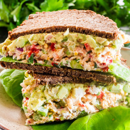 Loaded Chicken Salad Sandwiches with Guacamole