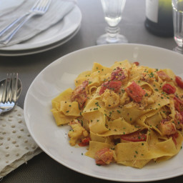 Lobster and Fresh Papardelle with Saffron Cream Sauce