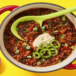 Longhorn Turkey & Black Bean Chili with Jalapeño & Smoky Red Pepper Crema