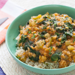 Louisiana-Style Red Lentils with Brown Rice 