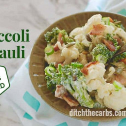 Low-Carb Bacon Broccoli Cauliflower Salad
