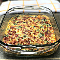 Low-Carb Bacon, Egg, and Spinach Breakfast Casserole