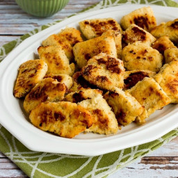 Low-Carb Baked Chicken Nuggets with Mustard, Almond, and Parmesan