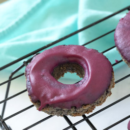 Low-Carb Blueberry Cake Donuts with Blueberry Glaze (Dairy-Free, Gluten-Fre