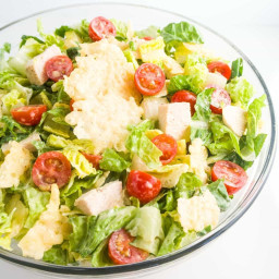 Low Carb Caesar Salad with Parmesan Crisps & Chicken (Gluten-free)