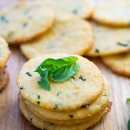 Low Carb Cheese Crackers | Cheddar Basil Bites!