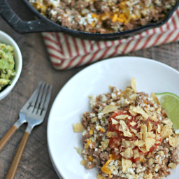 Low-carb Cheesy Taco Skillet with Cauliflower Rice
