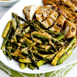 Low-Carb Chicken and Roasted Asparagus with Tahini Sauce