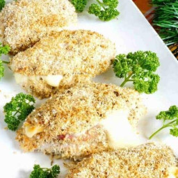 Low Carb Chicken Cordon Bleu with Coconut Coating