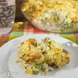Low Carb Chicken Pot Pie with Biscuit Topping
