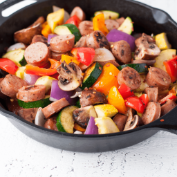 Low Carb Chicken Sausage and Vegetable Skillet 