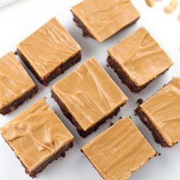 Low Carb Chocolate Peanut Butter Brownies {Gluten-Free, Keto-Friendly}