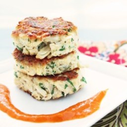 Low Carb Crab Cakes w/ Roasted Red Pepper Sauce