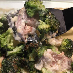 Low Carb Fish and Broccoli Casserole with Creamy Cheese Sauce