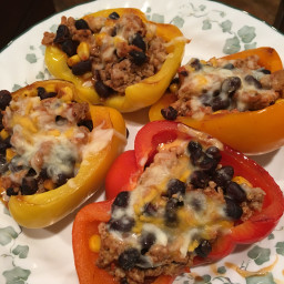 Low Carb, Ground Turkey Stuffed Peppers