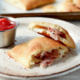 Low Carb Ham and Cheese Hot Pocket Made With Fathead Dough