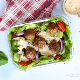 Low-Carb Mediterranean Meatball Lunch Bowls