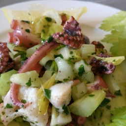 low carb octopus and celery salad
