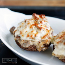 Low Carb Philly Cheese Steak Stuffed Mushrooms