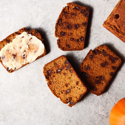 Low Carb Pumpkin Bread with Dark Chocolate Chips {Grain-free, Sweetener-fre