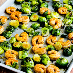 Low-Carb Roasted Asian Shrimp and Brussels Sprouts Sheet Pan Meal