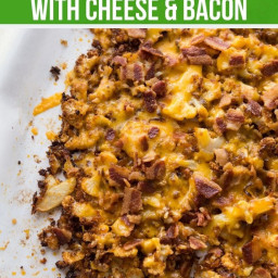 Low Carb Roasted Cauliflower Recipe w/ Bacon & Cheese