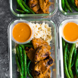 Low Carb Satay Beef Meal Prep Bowls