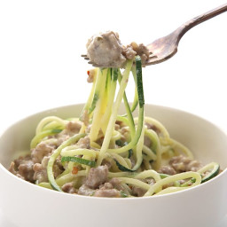 Low Carb Sausage Alfredo with Zucchini Noodles