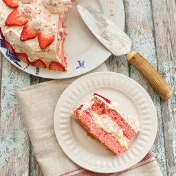 Low Carb Strawberry and Cream Cake
