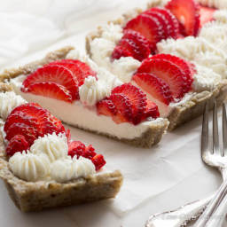 Low Carb Strawberry Dessert Tart with Cream Cheese Filling