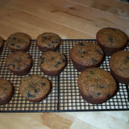 Low-Fat, Low-Calorie, High-Fiber, High-Protein Blueberry Bran Muffins