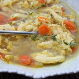 Low FODMAP Chicken and Rice Soup with Turmeric