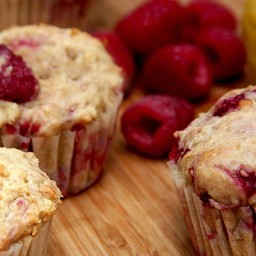 Low-Sugar, High-Protein Lemon Raspberry Muffins
