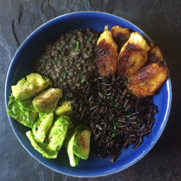 Lunch Bowl: Carribean-Style Wild Rice and Black Lentils