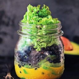Lunch: Layered Avocado Blueberry Salad
